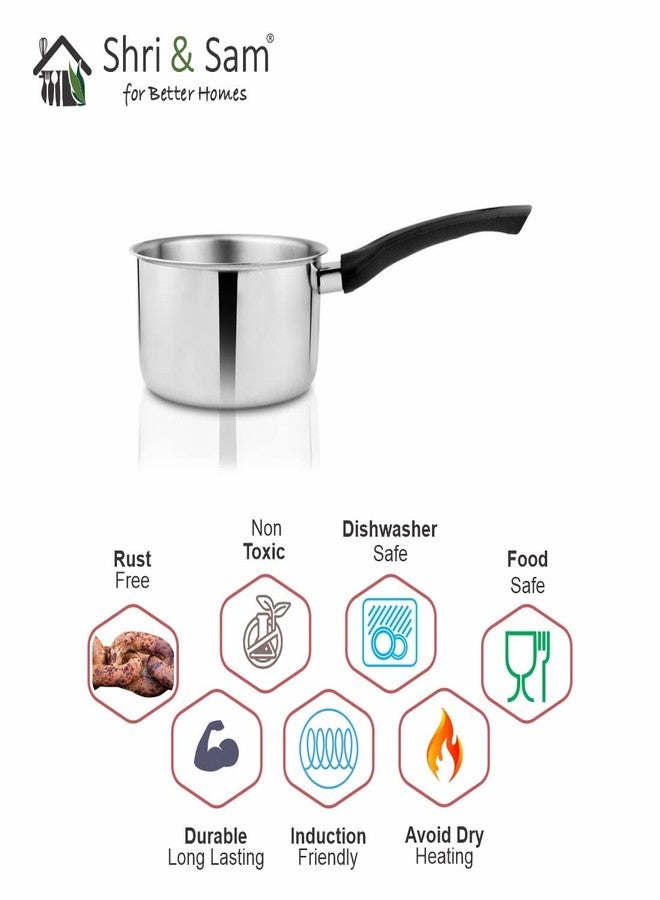 Shri & Sam Stainless Steel Heavy Weight Plain Sauce Pan (16 cm, 1.9 L) - Image 5